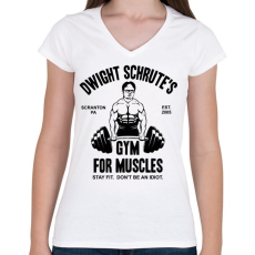 PRINTFASHION DS Hit the gym - Női V-nyakú póló - Fehér