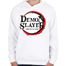 PRINTFASHION DS Kimetsu no yaiba - Gyerek kapucnis pulóver - Fehér