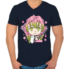 PRINTFASHION DS Mitusri - Férfi V-nyakú póló - Sötétkék férfi póló