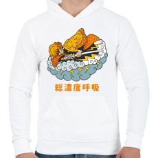 PRINTFASHION DS Tanjirou - Férfi kapucnis pulóver - Fehér