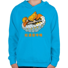 PRINTFASHION DS Tanjirou - Gyerek kapucnis pulóver - Azúrkék