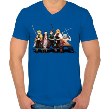 PRINTFASHION DS TEAM - Férfi V-nyakú póló - Királykék férfi póló