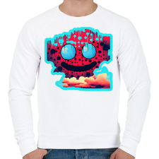 PRINTFASHION DSL Cloud Smiley #1 - Férfi pulóver - Fehér férfi pulóver, kardigán