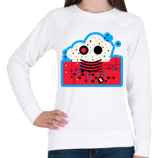 PRINTFASHION DSL Cloud Smiley #2 - Női pulóver - Fehér női pulóver, kardigán