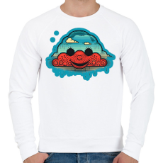 PRINTFASHION DSL Cloud Smiley #3 - Férfi pulóver - Fehér