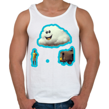 PRINTFASHION DSL Cloud Smiley #6 - Férfi atléta - Fehér atléta, trikó