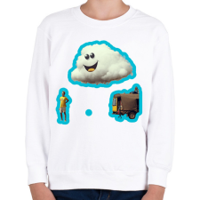 PRINTFASHION DSL Cloud Smiley #6 - Gyerek pulóver - Fehér gyerek pulóver, kardigán