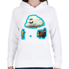 PRINTFASHION DSL Cloud Smiley #6 - Női kapucnis pulóver - Fehér