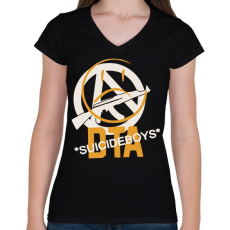 PRINTFASHION DTA SuicideboyS - Női V-nyakú póló - Fekete