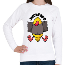 PRINTFASHION Ducktape - Női pulóver - Fehér női pulóver, kardigán