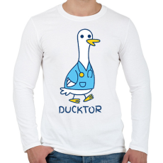 PRINTFASHION Ducktor - Férfi hosszú ujjú póló - Fehér