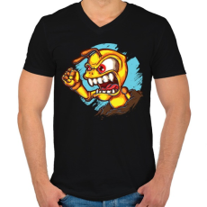 PRINTFASHION Dühös hangya - Férfi V-nyakú póló - Fekete