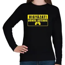 PRINTFASHION Dühös Játékos - Női pulóver - Fekete női pulóver, kardigán