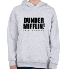 PRINTFASHION Dunder Mifflin Paper Company - Gyerek kapucnis pulóver - Sport szürke