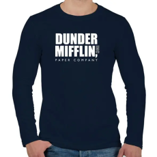 PRINTFASHION Dunder Mifflin - White - Férfi hosszú ujjú póló - Sötétkék