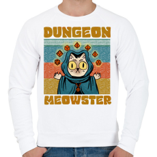 PRINTFASHION Dungeon meowster - Férfi pulóver - Fehér