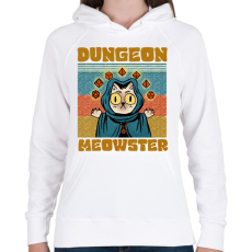 PRINTFASHION Dungeon meowster - Női kapucnis pulóver - Fehér
