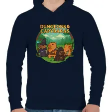 PRINTFASHION Dungeons & Capybaras - Férfi kapucnis pulóver - Sötétkék férfi pulóver, kardigán