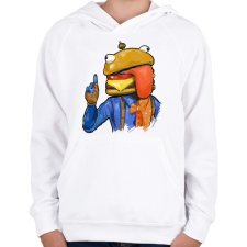 PRINTFASHION Durr Burger - Fortnite - Gyerek kapucnis pulóver - Fehér gyerek pulóver, kardigán