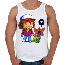 PRINTFASHION Dustin & Dart - Férfi atléta - Fehér atléta, trikó