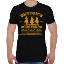 PRINTFASHION Dutton's Dude Ranch - Férfi póló - Fekete férfi póló