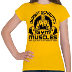 PRINTFASHION Dwight Schrute's Gym - Női póló - Sárga