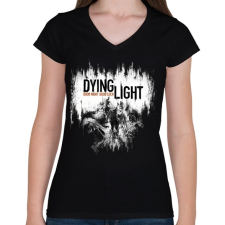 PRINTFASHION DYING LIGHT - Női V-nyakú póló - Fekete női póló