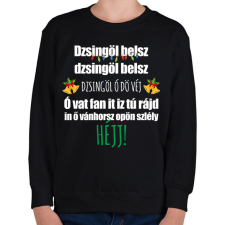 PRINTFASHION Dzsingöl belsz karácsonyi póló - Gyerek pulóver - Fekete gyerek pulóver, kardigán