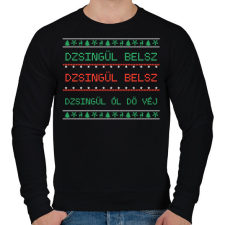 PRINTFASHION Dzsingül belsz karácsonyi póló - Férfi pulóver - Fekete férfi póló