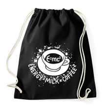 PRINTFASHION E=mc2, Energy=MilkxCoffee2 - Sportzsák, Tornazsák - Fekete tornazsák