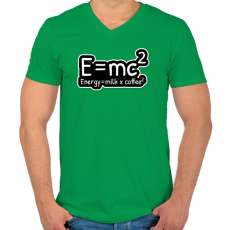 PRINTFASHION E=mc2 - Férfi V-nyakú póló - Zöld