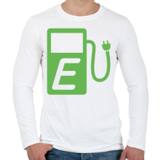 PRINTFASHION E-töltőállomás - Férfi hosszú ujjú póló - Fehér