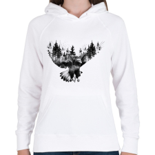 PRINTFASHION EagleForest - Női kapucnis pulóver - Fehér női pulóver, kardigán