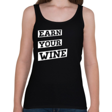 PRINTFASHION EARN YOUR WINE - Női atléta - Fekete