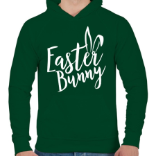 PRINTFASHION Easter Bunny - Férfi kapucnis pulóver - Sötétzöld férfi pulóver, kardigán