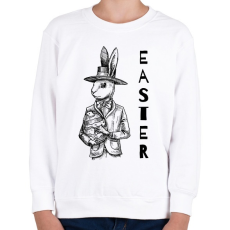 PRINTFASHION Easter - Elegáns nyúl - Gyerek pulóver - Fehér