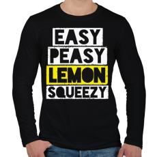 PRINTFASHION Easy peaasy - Férfi hosszú ujjú póló - Fekete