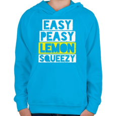 PRINTFASHION Easy peaasy - Gyerek kapucnis pulóver - Azúrkék