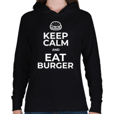 PRINTFASHION EAT BURGER - Női kapucnis pulóver - Fekete női pulóver, kardigán