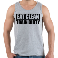 PRINTFASHION EAT CLEAN TRAIN DIRTY - Férfi atléta - Sport szürke