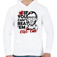 PRINTFASHION Eat 'em - Férfi kapucnis pulóver - Fehér férfi pulóver, kardigán