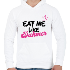 PRINTFASHION Eat me like Dahmer - Férfi kapucnis pulóver - Fehér férfi pulóver, kardigán