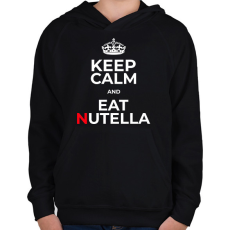 PRINTFASHION EAT NUTELLA - Gyerek kapucnis pulóver - Fekete