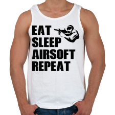 PRINTFASHION Eat, sleep, airsoft, repeat - Férfi atléta - Fehér atléta, trikó