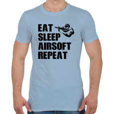 PRINTFASHION Eat, sleep, airsoft, repeat - Férfi póló - Világoskék