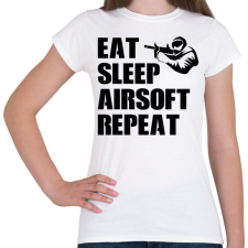 PRINTFASHION Eat, sleep, airsoft, repeat - Női póló - Fehér női póló