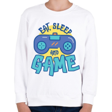 PRINTFASHION Eat Sleep and Game - Gyerek pulóver - Fehér