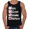 PRINTFASHION Eat, Sleep, Anime, Repeat - Férfi atléta - Fekete