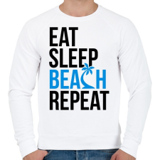PRINTFASHION Eat Sleep Beach - Férfi pulóver - Fehér férfi pulóver, kardigán