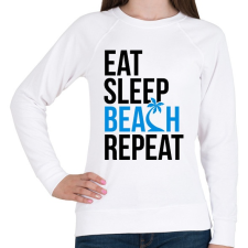 PRINTFASHION Eat Sleep Beach - Női pulóver - Fehér női pulóver, kardigán